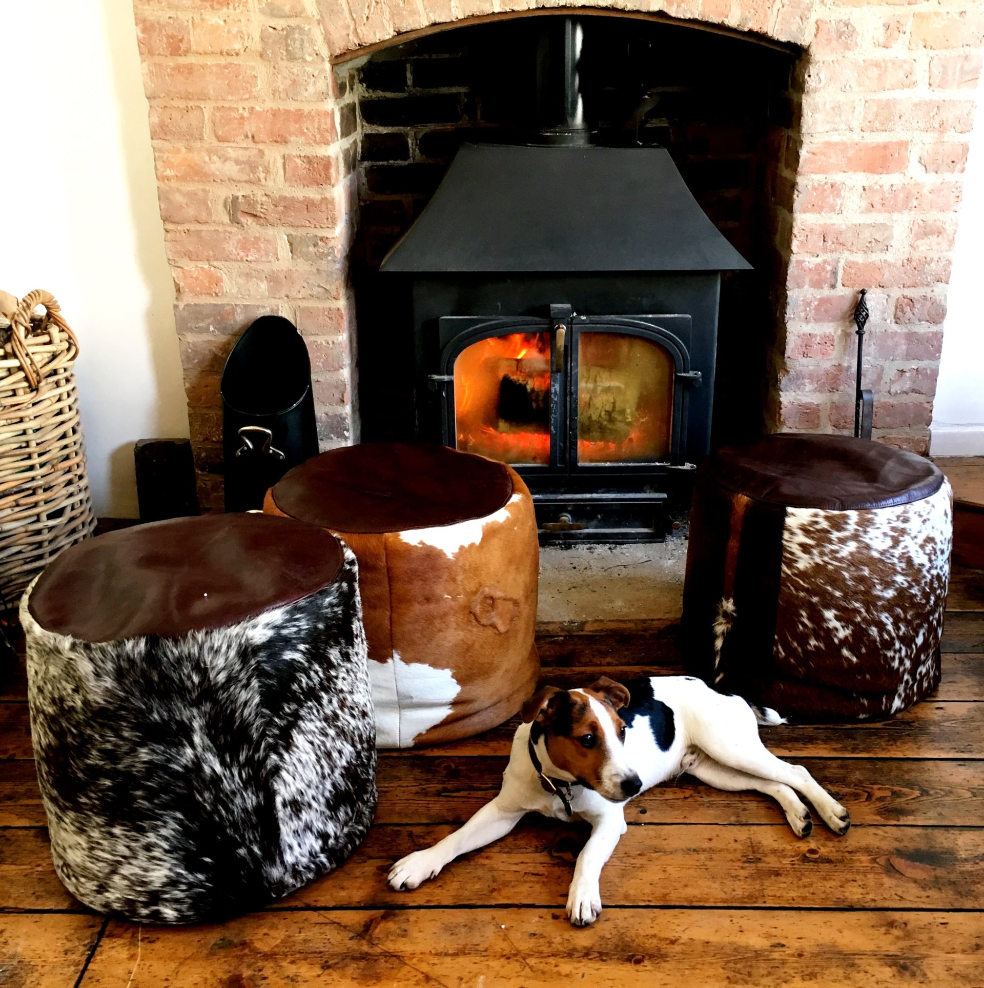 Cow Hair Poufs 