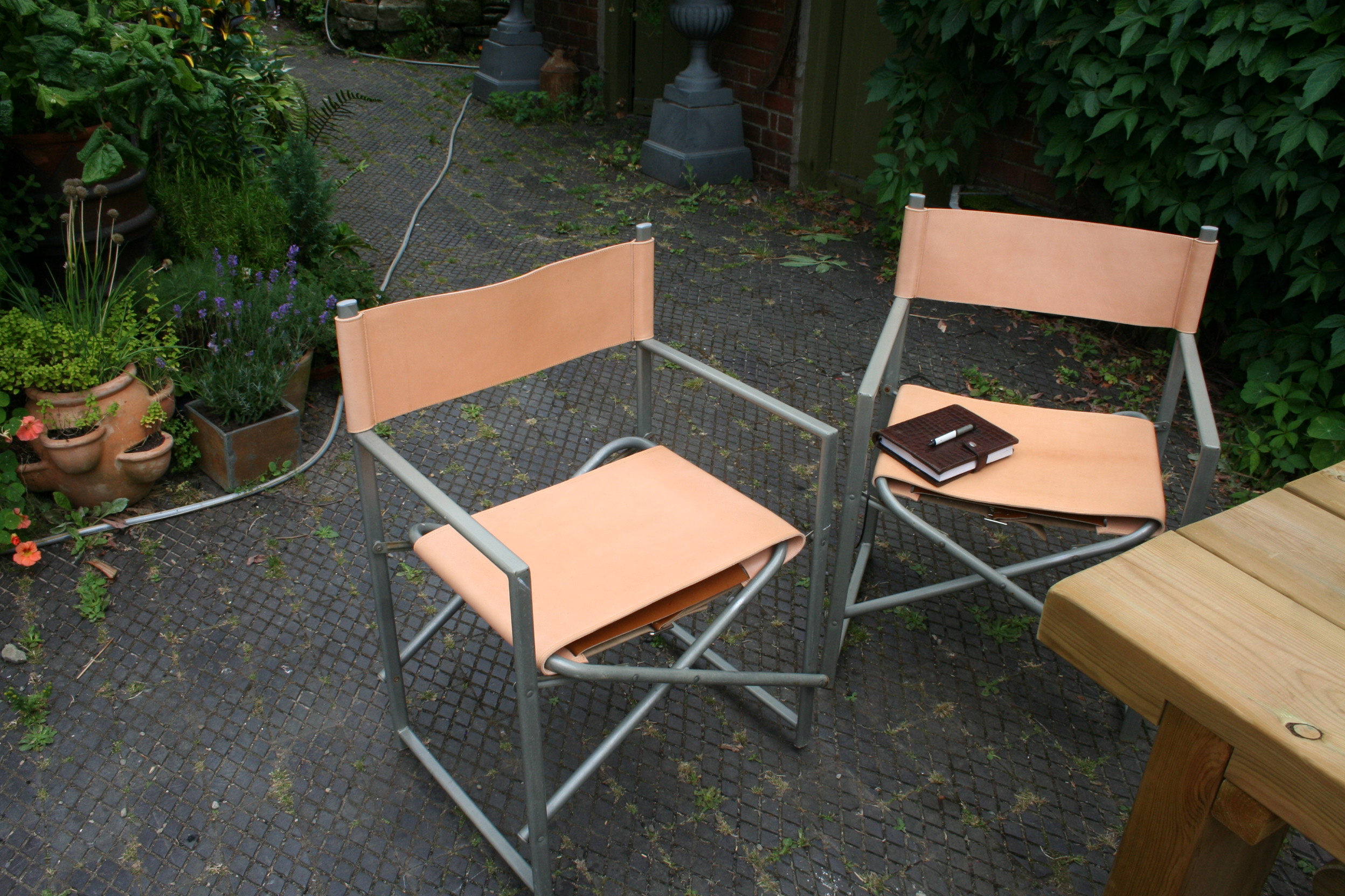 Metal frame director chairs