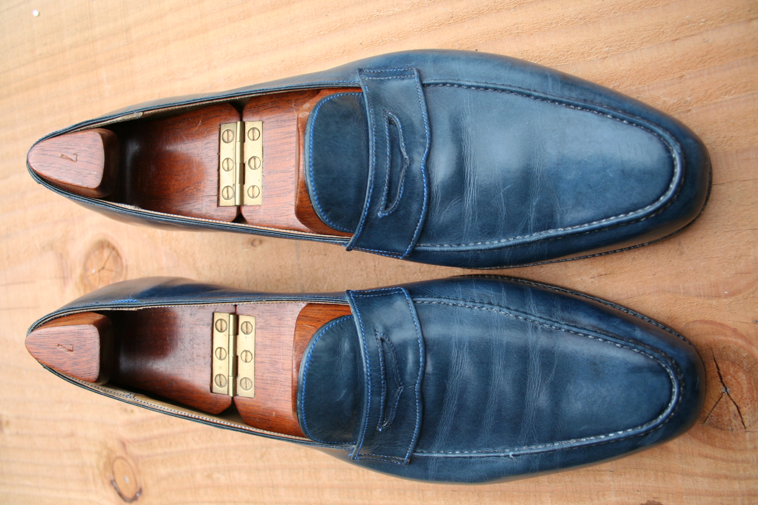 John Lobb of St  James, London, Loafers, Blue  SOLD