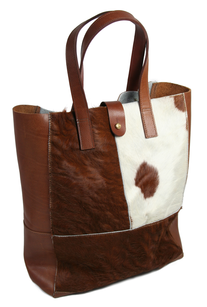 Patchwork Cow Hair Tote